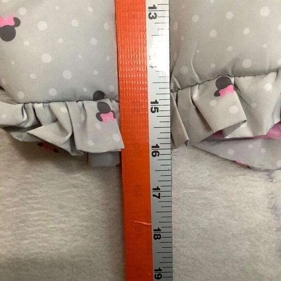 Disney Junior Minnie Mouse Girls Puffer Jacket Toddler 3T Gray Pink Bow & Ears - Picture 5 of 8